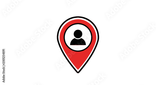 Red Location Pin with Person Icon. Free Download Red Location Pin with Person Icon. - GFXLoad