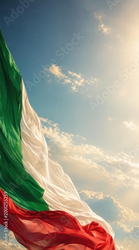 Bulgarian flag waving proudly in the sunny sky