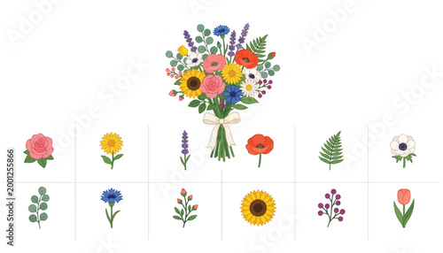 Vibrant Floral Design A Beautiful Bouquet of Garden Flowers for Your Special Occasion