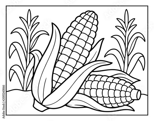 Corn Coloring Page