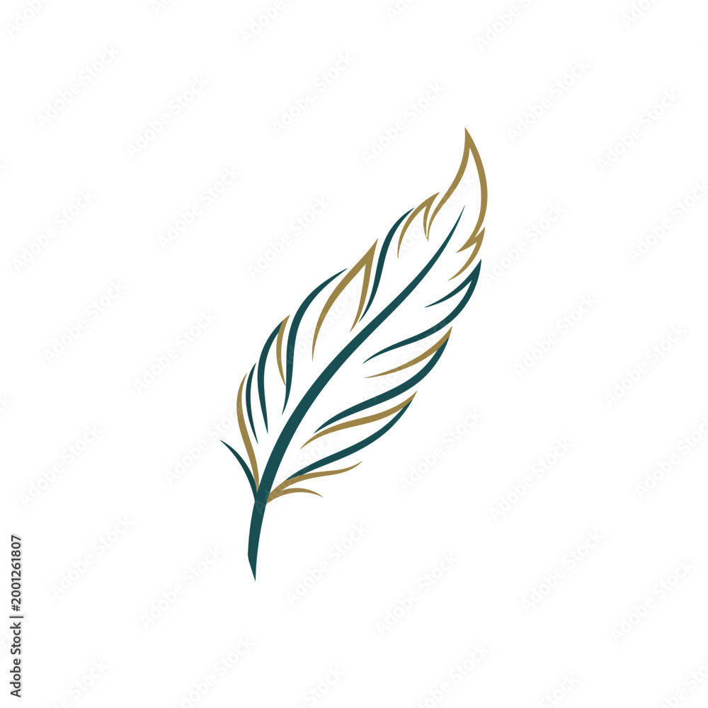 Fototapeta premium Elegant feather design with intricate details and colors