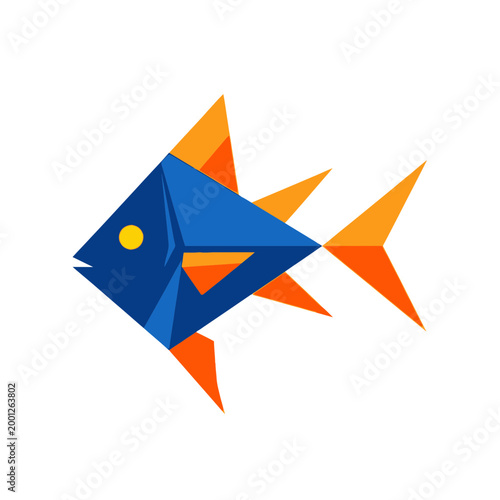 Free Download Geometric Origami Fish Logo Design - GFXLoad