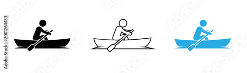 Stick figure illustration depicting outdoor recreational activities and teamwork