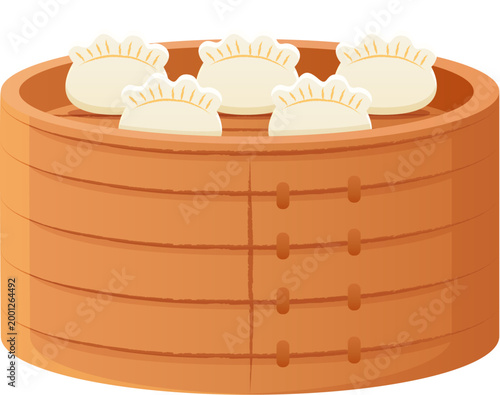 Dumplings in Bamboo Steamer
