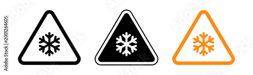Road sign warning of black ice or frosty conditions ahead