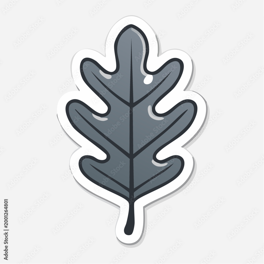 Obraz premium Stylized Oak Leaf Sticker