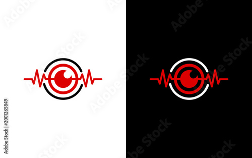 Medical Eye Pulse Logo for Health Monitoring and Optometry