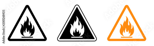 Flammable material warning sign a safety symbol for fire hazards