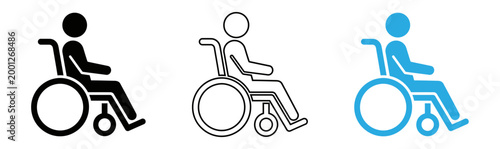 Accessibility icons representing people with and without disabilities