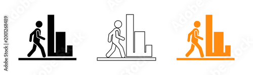 Accessibility sign depicting a person using a ramp for wheelchair access