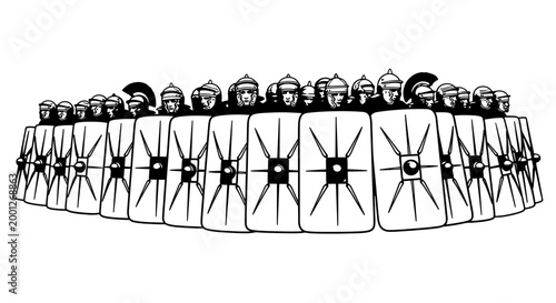 Photos Roman Legionaries Shield Wall Formation Illustration