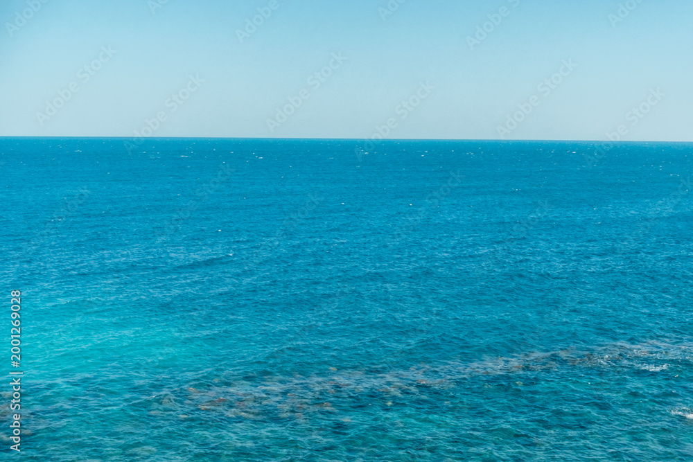 Obraz premium Empty blue ocean and clear sky horizon in Jeju island