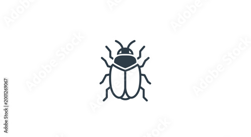 Minimalist Beetle Icon - Vector Insect Graphic