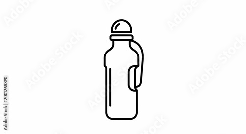 Reusable Water Bottle Icon - Vector Line Art