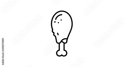 Simple Chicken Leg Icon Outline