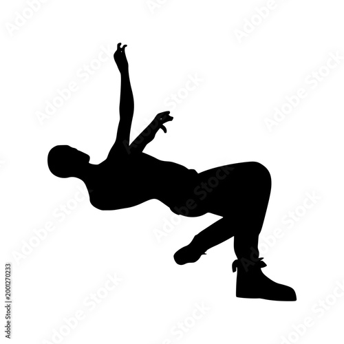 Cartoon zombie monster silhouette. Spooky and scary character. Isolated on white background.