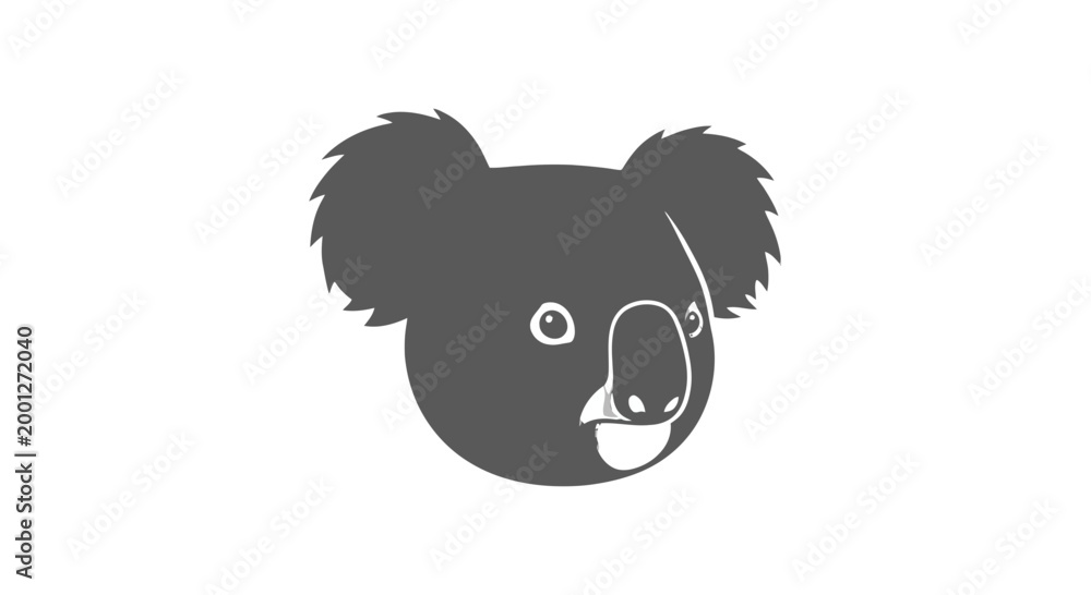 Φωτογραφία Koala Head Illustration Simple Design Element.
