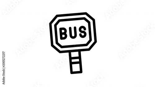 traffic sign minimalist stroke animation