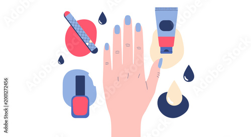 Hand care and manicure illustration