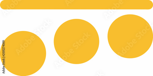 three yellow ovals with horizontal bar above