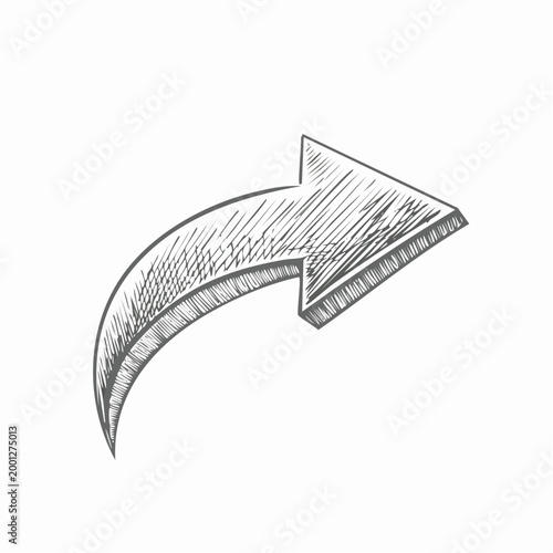 cribble hand drawn arrow, messy sketch style, expressive line
