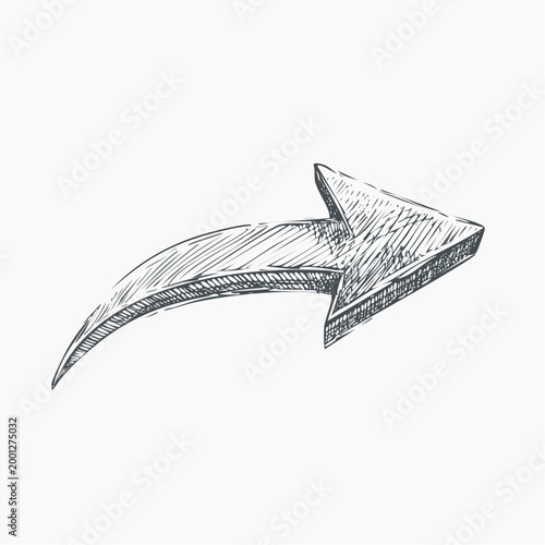cribble hand drawn arrow, messy sketch style, expressive line