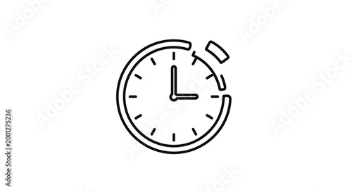 Simple Line Art Stopwatch Icon