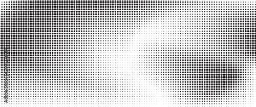 Dotted halftone gradient texture. Fading polka dot background. Repeated dots gradation pattern background. Black vanishing comic pop art overlay backdrop.
