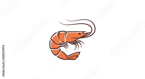 Stylized Orange Shrimp Illustration