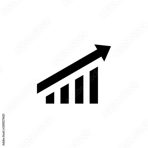 Trending solid icon for popularity growth