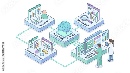 Isometric AI Healthcare Decision Support System with Medical Data Analytics and Reporting Dashboards for Hospitals