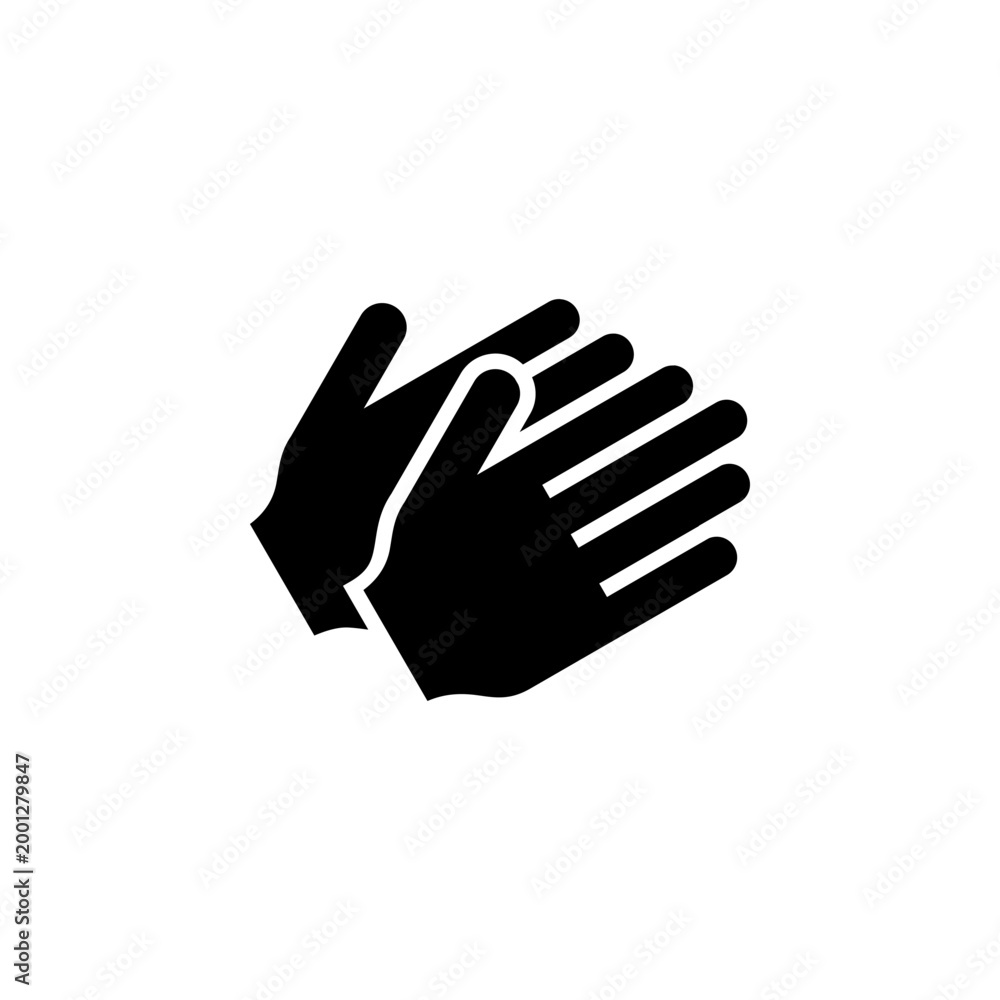 Obraz premium Clapping hand solid icon for applause gesture