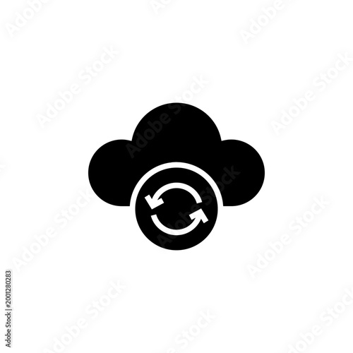 Cloud sync solid icon for data synchronization