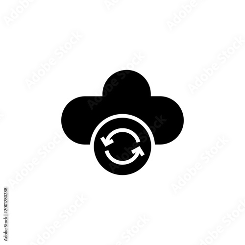 Cloud sync solid icon for data synchronization
