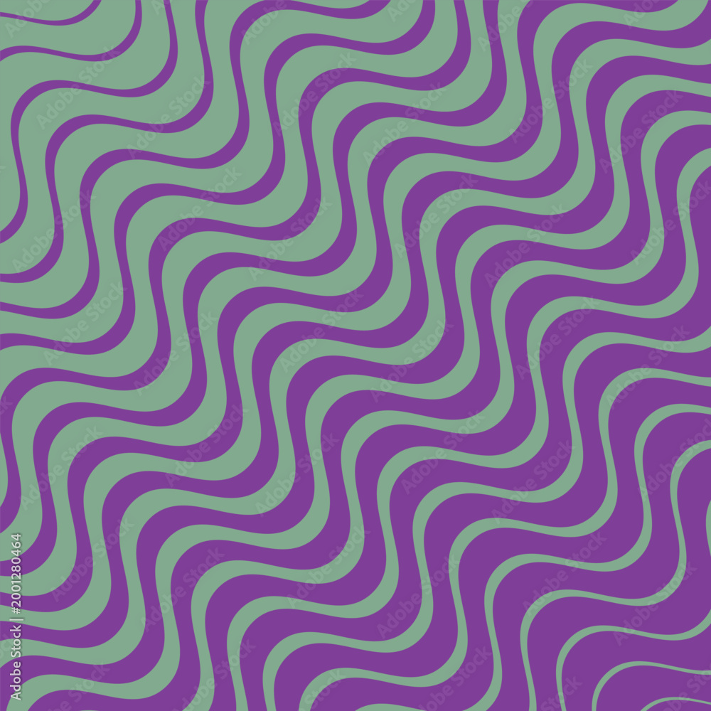 Fototapeta premium Abstract water green colour and purple colour seamless halftone thik to thin diagonal wave line pattern used for as background. Vector illustration..