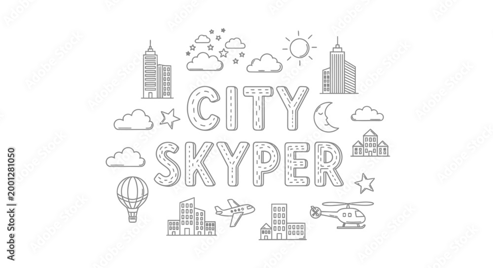 Fototapeta premium City Skyper Logo Illustration Design.
