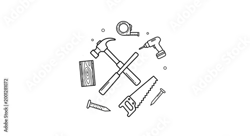 Tools and equipment for construction work.