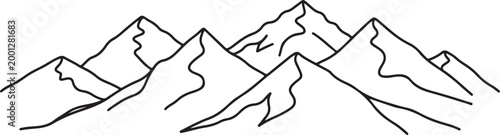 Black vector silhouette illustration of a tree in artistic calligraphy style