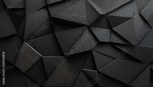 A striking black geometric pattern creates a textured and modern visual experience.