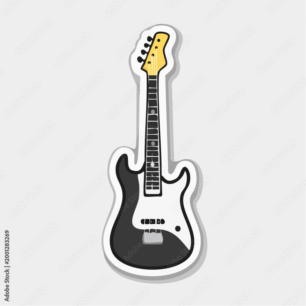 Obraz premium Stylized Electric Guitar Sticker
