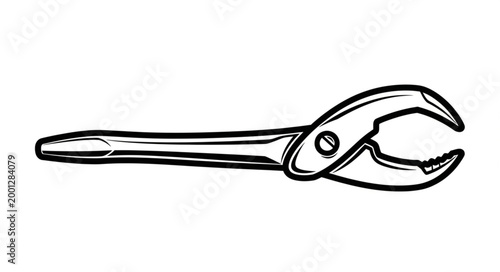 adjustable wrench isolated on white