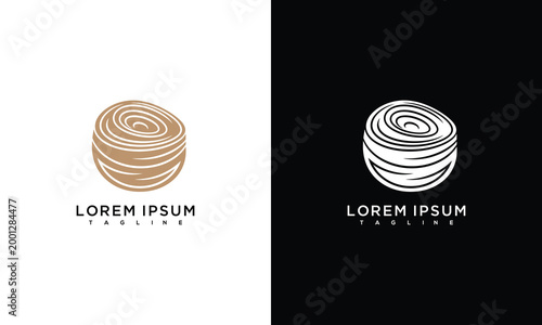 Wood Slice Logo Design Template