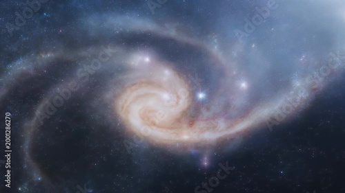 A breathtaking journey through space reveals vibrant galaxies spinning amidst a backdrop of twinkling stars. The colors blend beautifully, igniting the imagination and wonder of the universe.