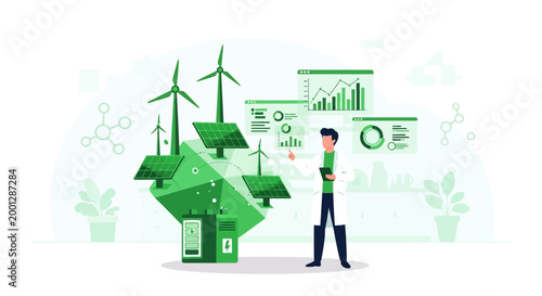 Renewable Energy Analytics with Solar Panels Wind Turbines and Smart Monitoring Dashboard