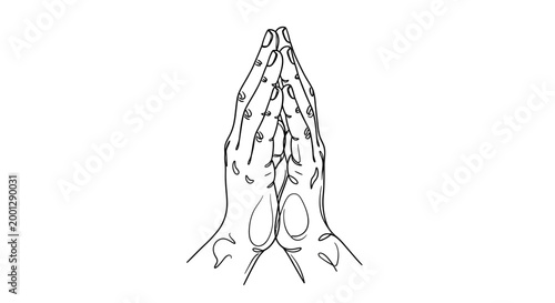 Canvastavla Praying Hands Sketch: Hope, Faith, and Spirituality