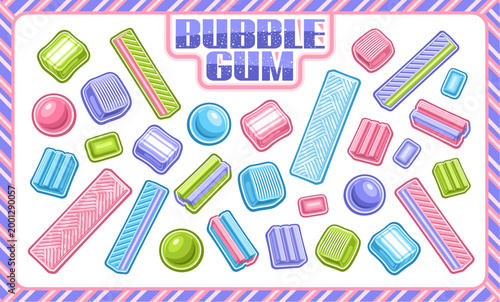 Vector Bubble Gums Set