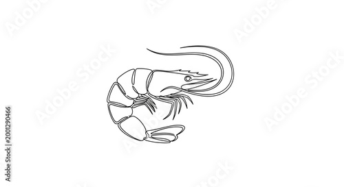 Canvastavla Simple Line Art Shrimp Icon
