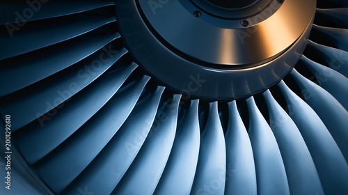 Precision engineering of ultra clean turbine blade surfaces in modern aerospace technology industrial setting close-up view