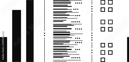 Data visualization icons set charts graphs analytics dashboard elements minimal outline vector collection modern
