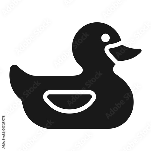 Kid toys rubber duck yellow bath time solid glyph icon
